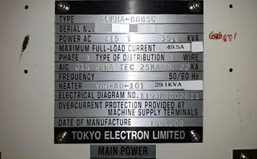 TEL ALPHA-808SC LPCVD化學氣相沉積